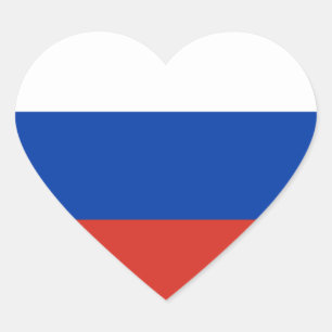 Russland-Flaggenheftmarke Herz-Aufkleber