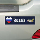 Russland Flaggenherz + Karte Autoaufkleber (Auf Auto)