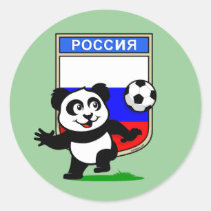 Russland-Fußball-Panda Runder Aufkleber