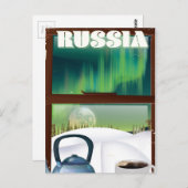 Russland Gemütliche Hütte im Schnee Postkarte (Vorne/Hinten)