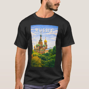 Russland Illustration Reise Kunst Vintage T-Shirt