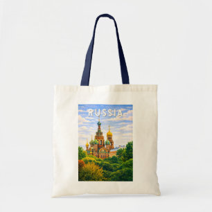 Russland Illustration Reise Kunst Vintage Tragetasche