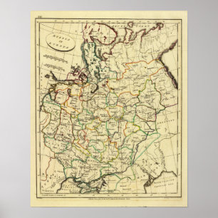 Russland in Europa mit umrissenen Grenzen Poster