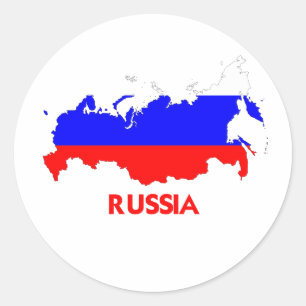 RUSSLAND-KARTE RUNDER AUFKLEBER