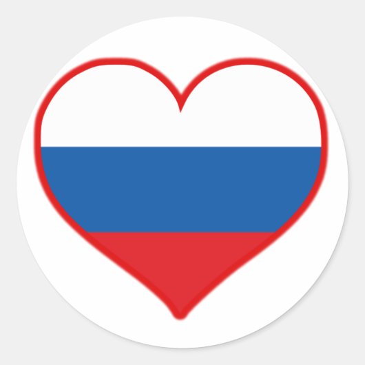 Russland Liebe Runder Aufkleber (Vorderseite)