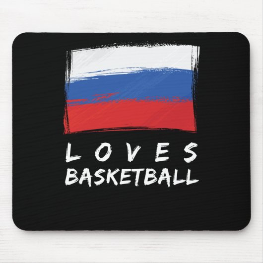 Russland Lieben Basketball Mousepad (Vorne)