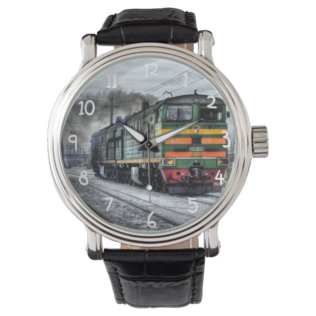Russland Lokomotive Armbanduhr (Vorderseite)