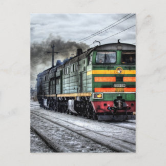 Russland Lokomotive Postkarte
