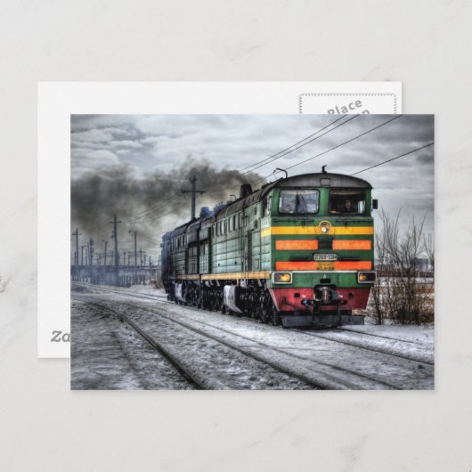 Russland Lokomotive Postkarte (Vorne/Hinten)