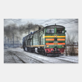 Russland Lokomotive Rechteckiger Aufkleber