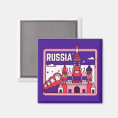 Russland Magnet (Vorderseite/Rückseite)