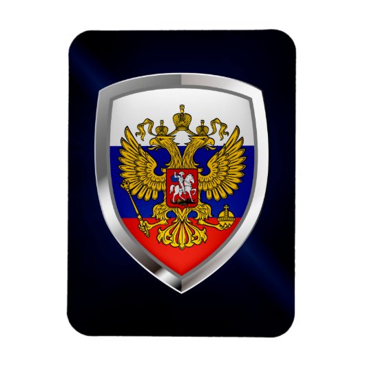 Russland-Metallisches Emblem Magnet (Vertikal)