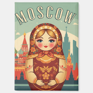 Russland Moskau Matrjoschka-Puppe Reise Magnet