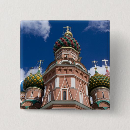 Russland, Moskau, Roter Platz. Basilius-Kathedrale Button (Vorderseite)