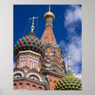 Russland, Moskau, Roter Platz. Basilius-Kathedrale Poster