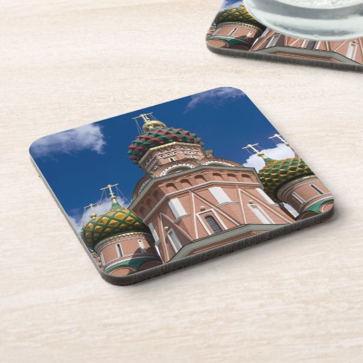 Russland, Moskau, Roter Platz. St. Basil's 2 Untersetzer (Linke Seite)