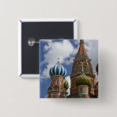 Russland, Moskau, Roter Platz. St. Basil's 4 Button (Vorne & Hinten)