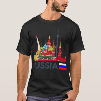 Russland, Moskauer Skyline. Kreml-Sticker T-Shirt