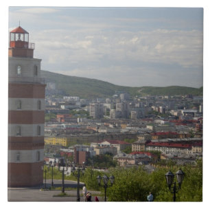 Russland, Murmansk. Größte Stadt nördlich des Fliese