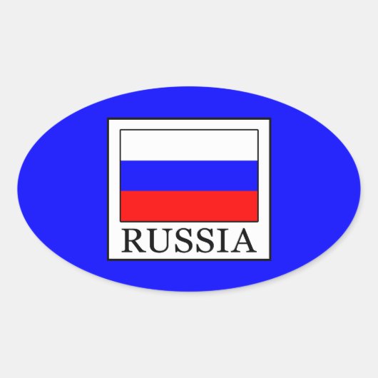 Russland Ovaler Aufkleber (Vorderseite)