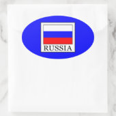 Russland Ovaler Aufkleber (Tasche)