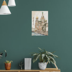 Russland-Poster von Sankt Petersburg - Vintage Tra Poster