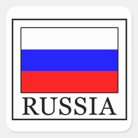 Russland Quadratischer Aufkleber (Vorderseite)