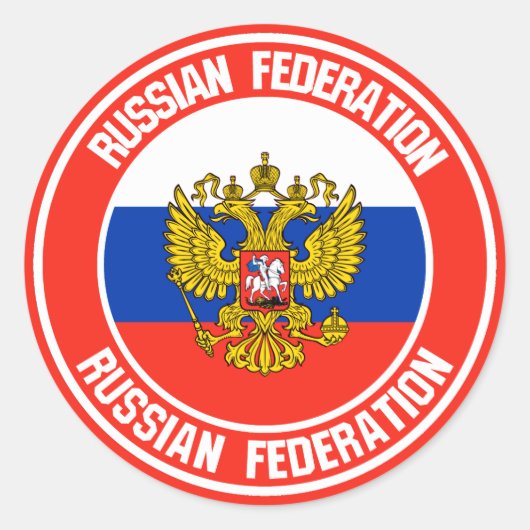 Russland-Runde Runder Aufkleber (Vorderseite)