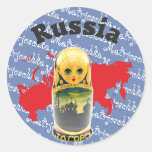 Russland - Russia Babuschka Matrjoschka Aufkleber