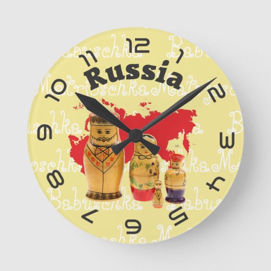 Russland - Russia Babuschka - Matrjoschka Wanduhr (Vorderseite)