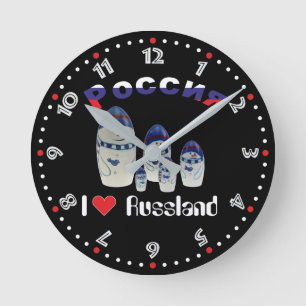 Russland - Russia Babuschka - Matrjoschka Wanduhr