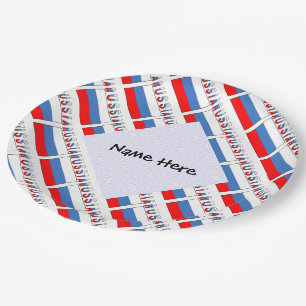 Russland Russische Flagge geteerte schwarze Person Pappteller