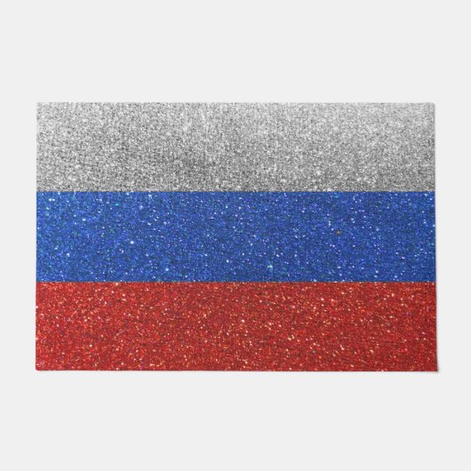 Russland Russische Flagge Glitzer Reisen Willkomme Fußmatte (Vorderseite)