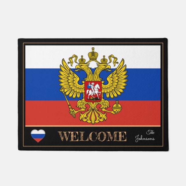 Russland & Russische Flagge Haus Matten/Sport Will Fußmatte (Vorderseite)