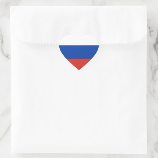 Russland/Russische Flagge Herz-Aufkleber (Tasche)