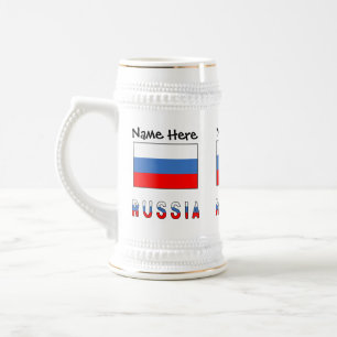 Russland Russische Flagge Schwarz Personalisierung Bierglas