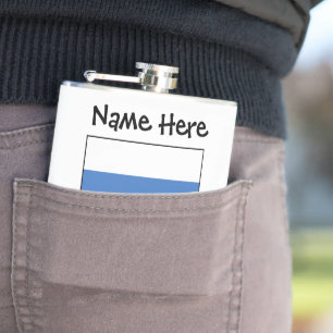 Russland Russische Flagge Schwarz Personalisierung Flachmann