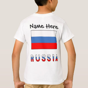 Russland Russische Flagge Schwarz Personalisierung T-Shirt