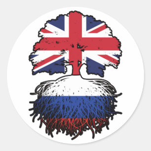 Russland Russisches Großbritannien Großbritannien Runder Aufkleber