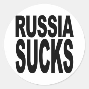 Russland saugt runder aufkleber