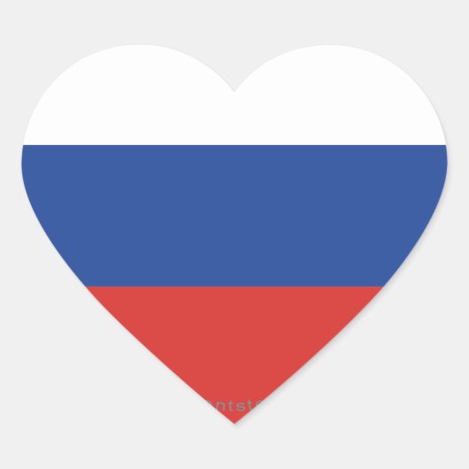 Russland - Schlichte Flagge Herz-Aufkleber (Vorderseite)