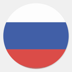 Russland - Schlichte Flagge Runder Aufkleber