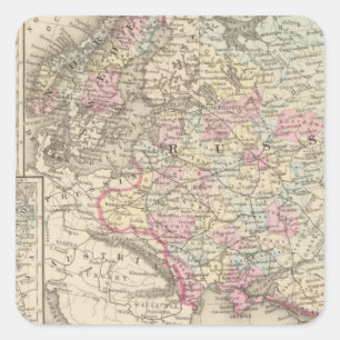 Russland, Schweden, Norwegen 2 Quadratischer Aufkleber