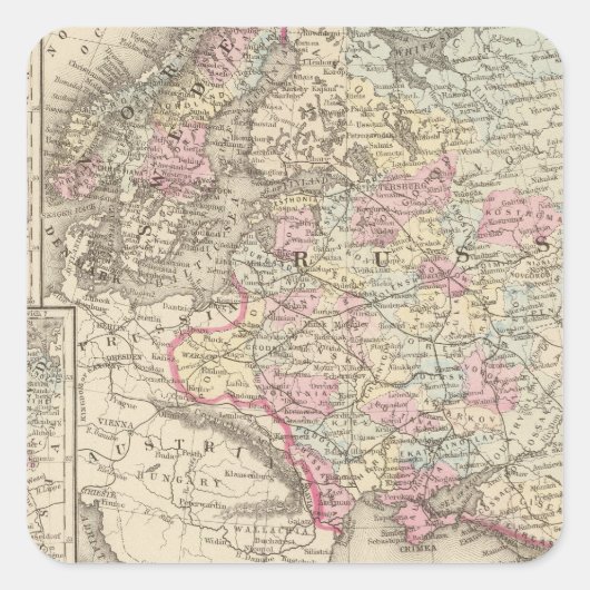 Russland, Schweden, Norwegen 2 Quadratischer Aufkleber (Vorderseite)