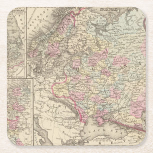 Russland, Schweden, Norwegen 2 Rechteckiger Pappuntersetzer