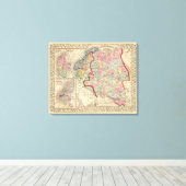 Russland, Schweden, Norwegen - Karte von Mitchell Leinwanddruck (Insitu (Holzboden))