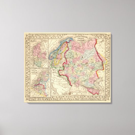 Russland, Schweden, Norwegen - Karte von Mitchell Leinwanddruck (Vorderseite)