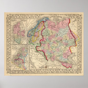 Russland, Schweden, Norwegen - Karte von Mitchell Poster