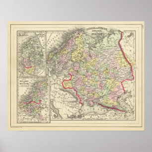 Russland, Schweden, Norwegen Poster