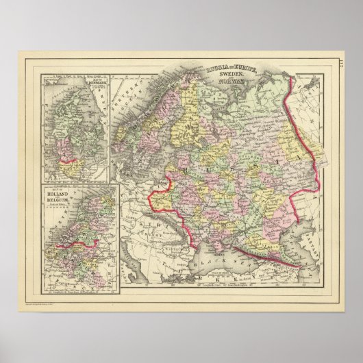 Russland, Schweden, Norwegen Poster (Vorne)